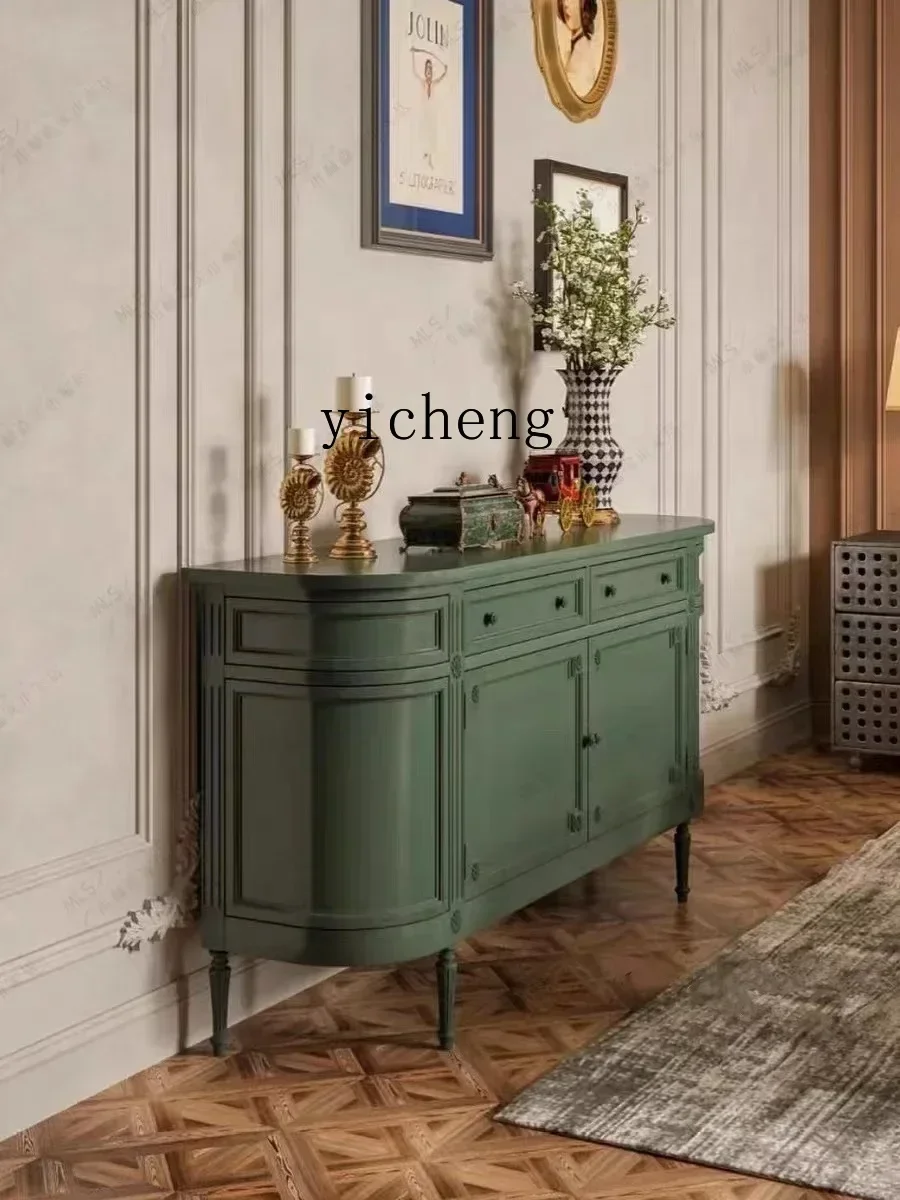 r5.13 light luxury entrance cabinet neoclassical foyer decoration simple semi-circular arc shoe cabinet