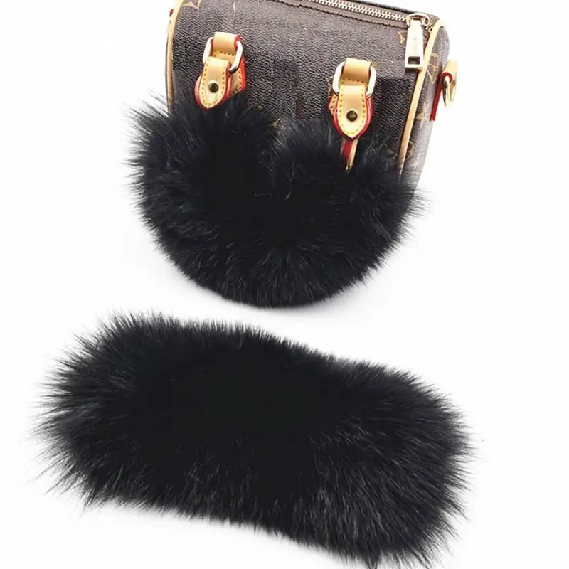 

20/25/30cm Replacement Bag Strap Genuine Fox Fur Handbag Shoulder Straps Wrap Handle For Women Winter Accessories