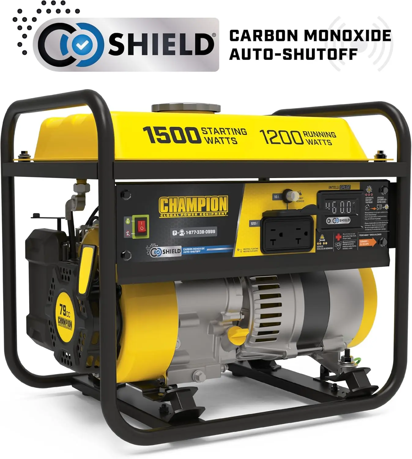 1500-Watt Portable Generator With Co Shield