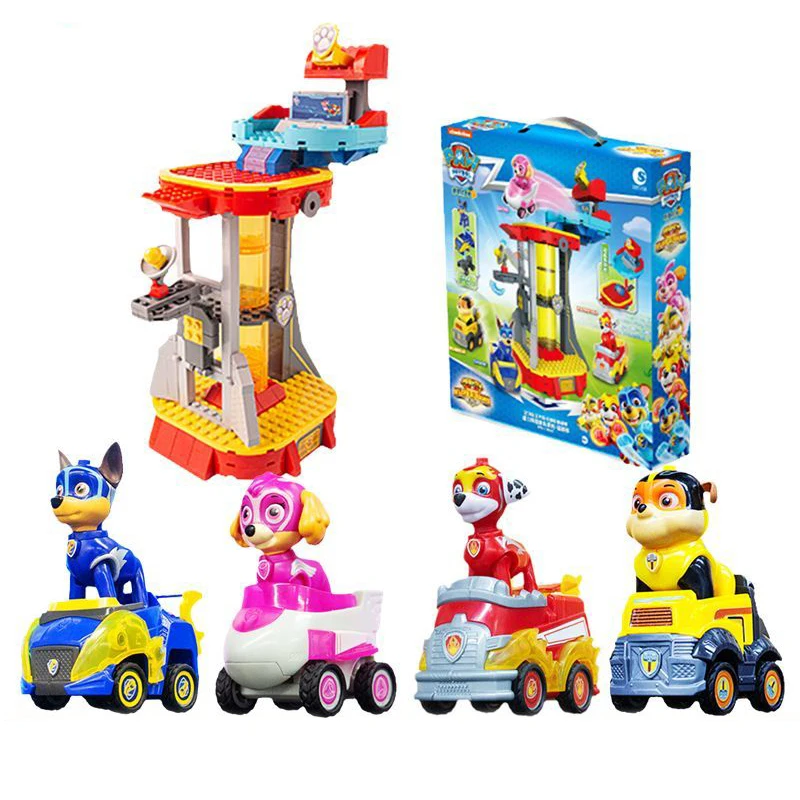 パウパトロールパワードッグスーパーエネルギーチーム-スーパーエネルギータワースカイチェイスマーシャルライダー漫画キャラクターモデルカーキッズギフトおもちゃ