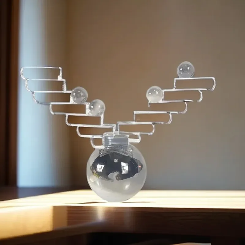Nordic Minimalist Geometric Crystal Glass Ornament for Home Decor Modern Creative Sculpture for Living Room Office Desk