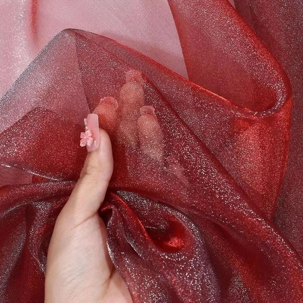 

Ткань органза с блестками 1м/20м*140см, блестящая мягкая тюлевая ткань, материалы для рукоделия, флуоресцентная органза для поделок