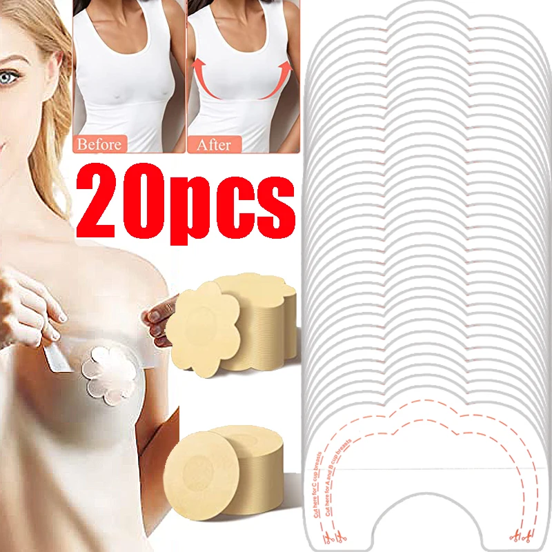 Clear Tape Sticker Chest Pull Tape Clear Self-adhesive Strapless Bra Chest Patch Disposable Lifting Seamless Invisible Underwear