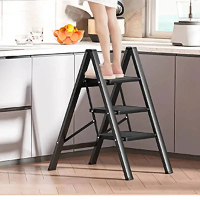 

Luxury Black Step Stools Metal Kids Multifunction Foldable Aluminum Ladders Telescoping Decorative Escada Dobravel Furnitures
