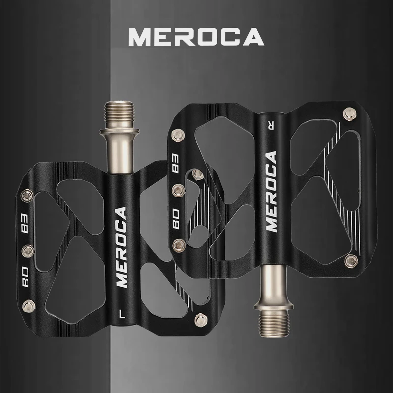 

MEROCA 3-Bearing Bicycle Pedal Anti-Slip Widened Sealed Bearing Cnc Aluminum Alloy Mountain Bike Pedals Bicycle Accessories