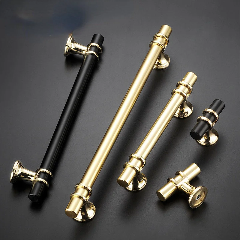 Zinc Alloy  Furniture Cabinet Knobs  Door Furniture Pull House Handle Black Gold T Bar Solid Cabinet Drawer Knob Handle Knob