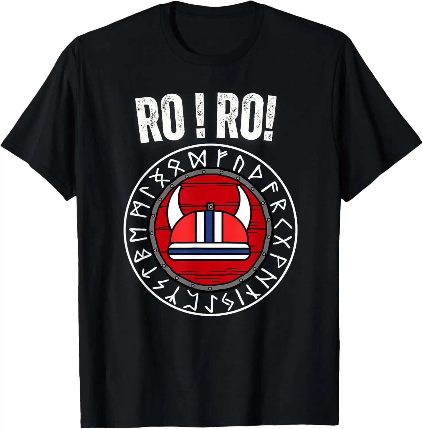 Ro Norway Viking Ship Norwegian Soccer Football Fan T-Shirt 100% Cotton Trendy Y2K Short-Sleeve Tee-Soft, Quick-Drying,