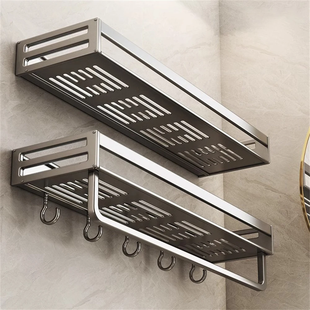 1 Piece Wall Bathroom Item Storage Rack Towel Rod Item Storage Hook Multifunctional Storage Rack By The Washbasin