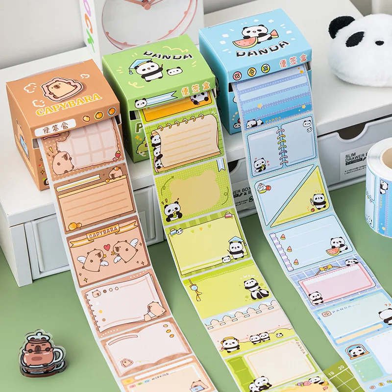 Pull-out  Box Cartoon Sticky Note, Creative High-value Note Paper, Cute Fully Sticky Error Correction Note Sticker  Note Pad