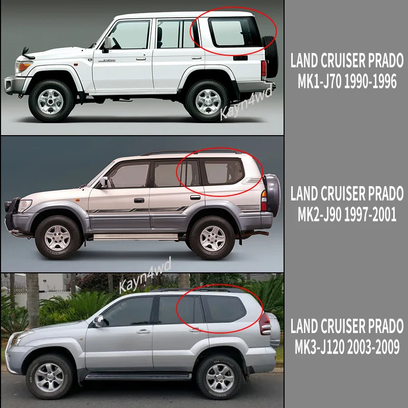 Rainshields Wind Rain Guard Shade Window Visors For 1990+ Toyota Lander Cruizer Prado FJ70-FJ250 Series Window Trim Accessories