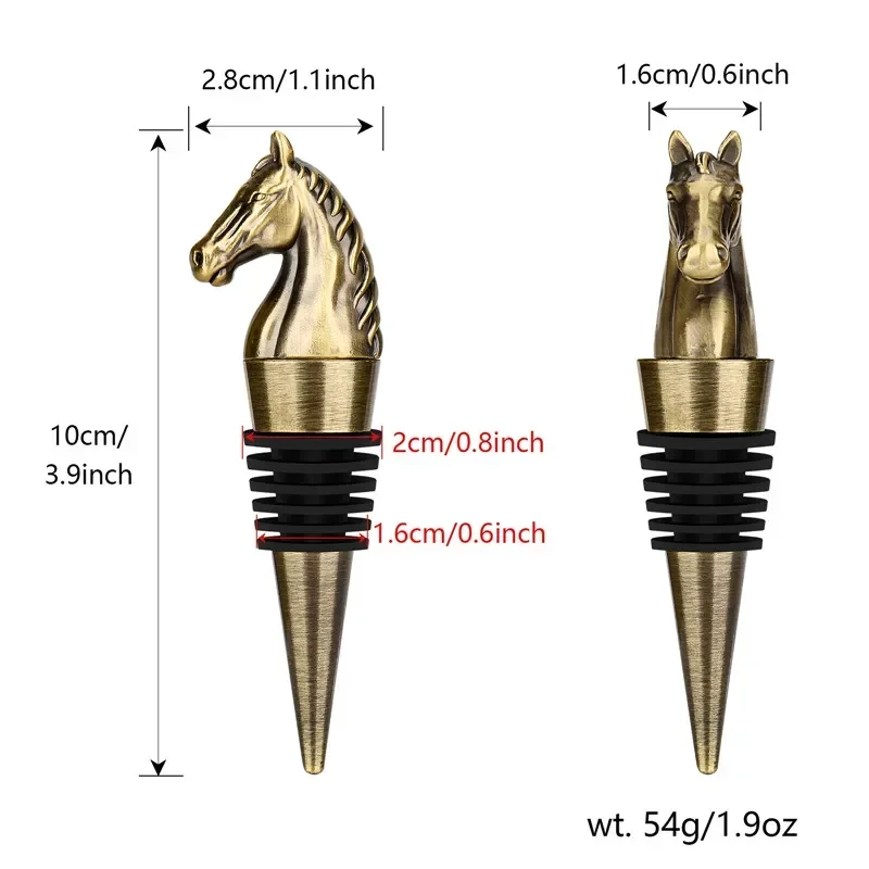 Portable Horse Head Wine Stopper Metal Bottle Stoppers Champagne Saver Decoration Bar Accessory for Wedding Party Set image 4