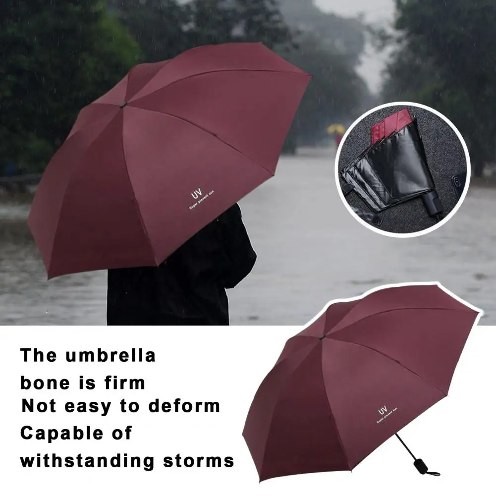

8-Bone Folding Umbrella Non Automatic Umbrella Windproof Rainproof Portable Travel Thickened Umbrella