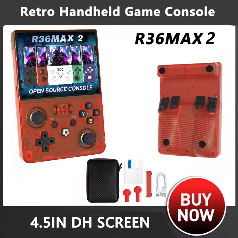 

R36MAX2 Game Console 64GB 128GB 18000+GAMES Linux System 4.5inch Pocket Video Player No Download Required