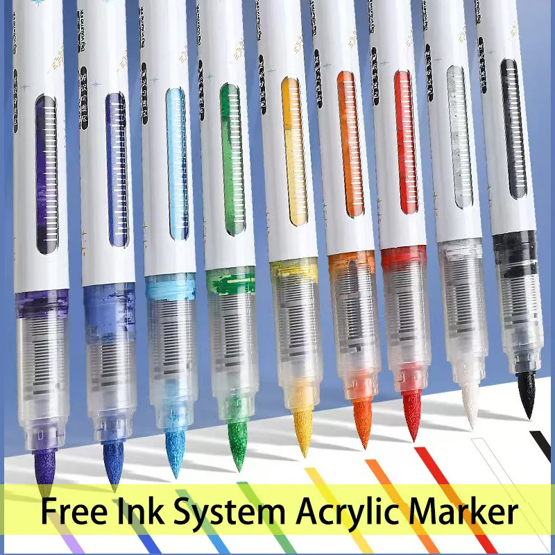 

Soft Tip Acrylic Paint Marker Pen Large Capacity Waterbased Opaque Ink for Art DIY Craft Painting on Ceramic Glass Rock Canvas