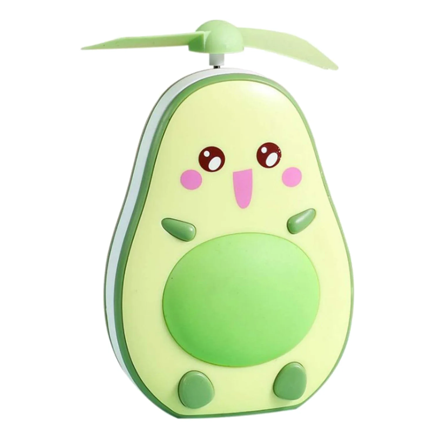 

Mini LED Makeup Mirror and Fan 2 in 1 Integrated Cute Avocado Shaped Practical Portable USB Charging Handheld Fan,Green