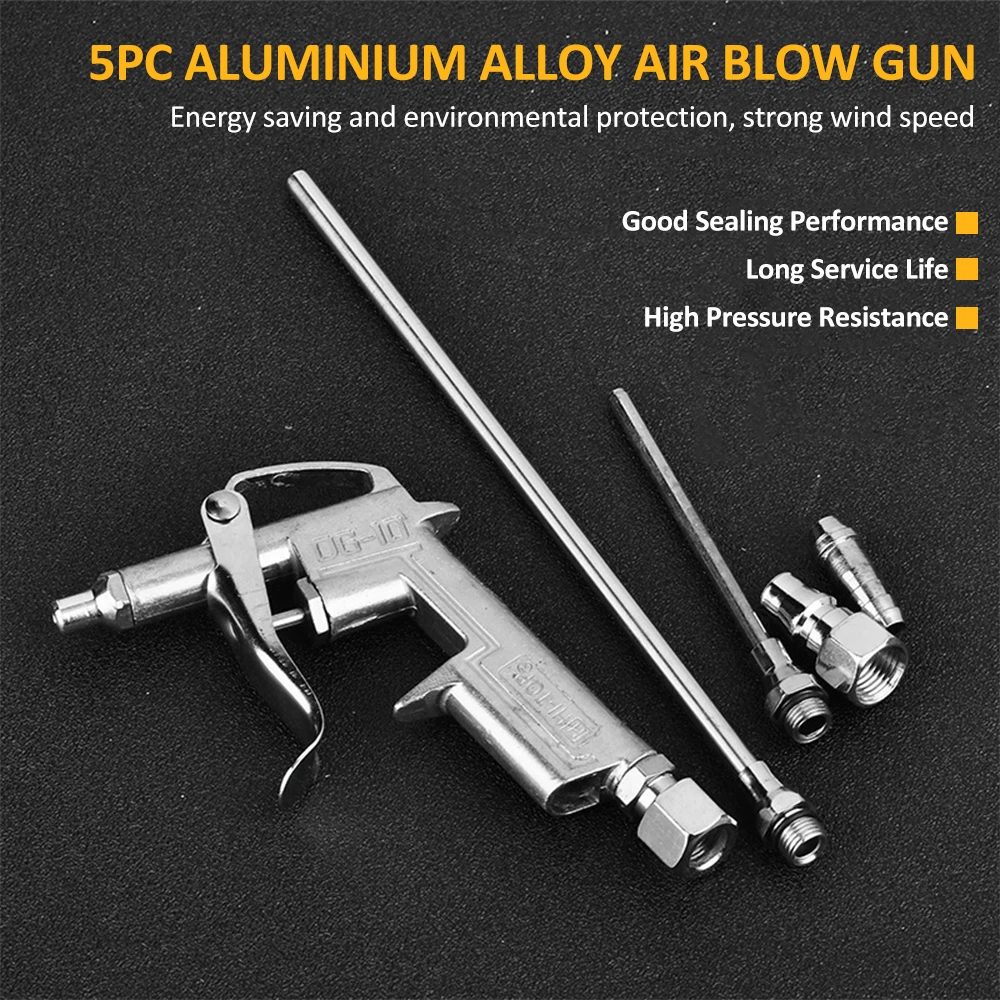 5Pcs Mini Air Blow Gun Kit Pneumatic Dust Blower Gun Air Spray Gun Dust Cleaning Air Blower for Automobile Engine Cleaning