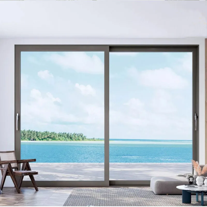 

Sealed Balcony Heavy-duty Sliding Door Floor-to-ceiling Sealed Window Lift Entrance Door Glass Shop Aluminum Alloy Medium And Na