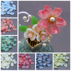 10pcs Irregular Petal Shape 13x20mm Lampwork Glass Loose Pendants Beads for Jewelry Making DIY Handmade Crafts Findings