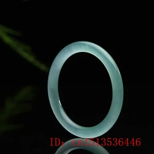 Genuine Natural Green Jade Bangle 54-62mm Round Bracelet Fashion Charm Jewellery Accessories Hand-Carved Amulet Gifts for Women