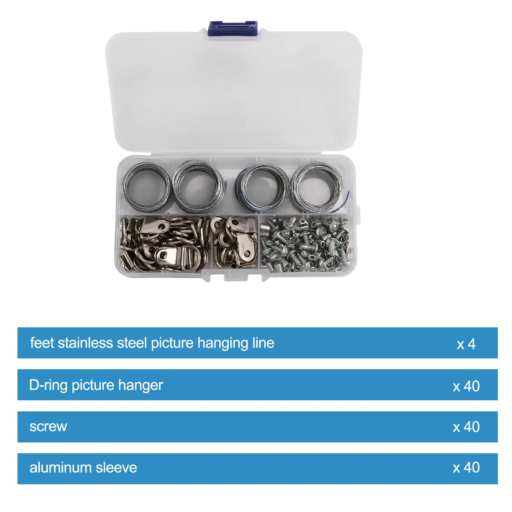 124Pcs Picture Hanging Wire Kit,Photo Frame Hanging Kit,Picture Hanging Kit with Nails for Wall MountingJAS