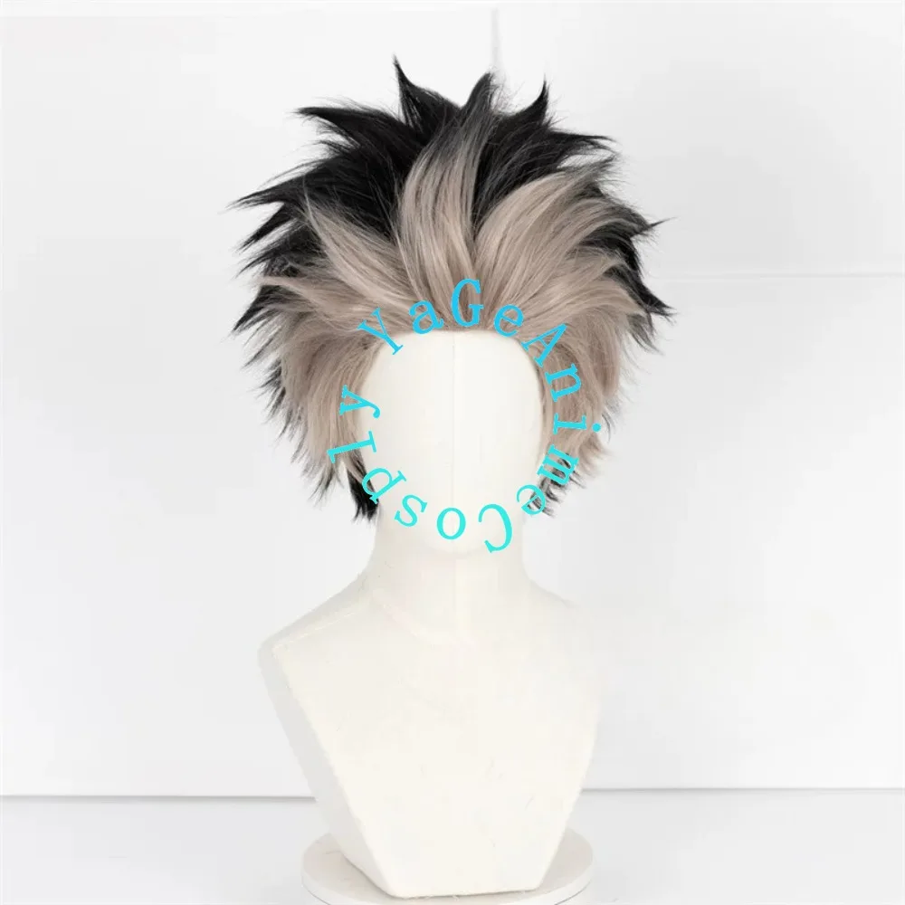 Anime Kaiju No.8 Gen Narumi Wig Black Gray Pompadour Teased for Defense Force Cosplay view 2