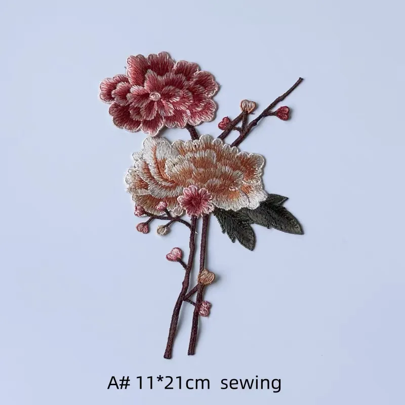 1Pcs Colorful Flower Embroidery Patch Sewing On Clothes Coat Dress Accessory Diy Plum Blossom Floral Applique Fabrics Decoration view 4