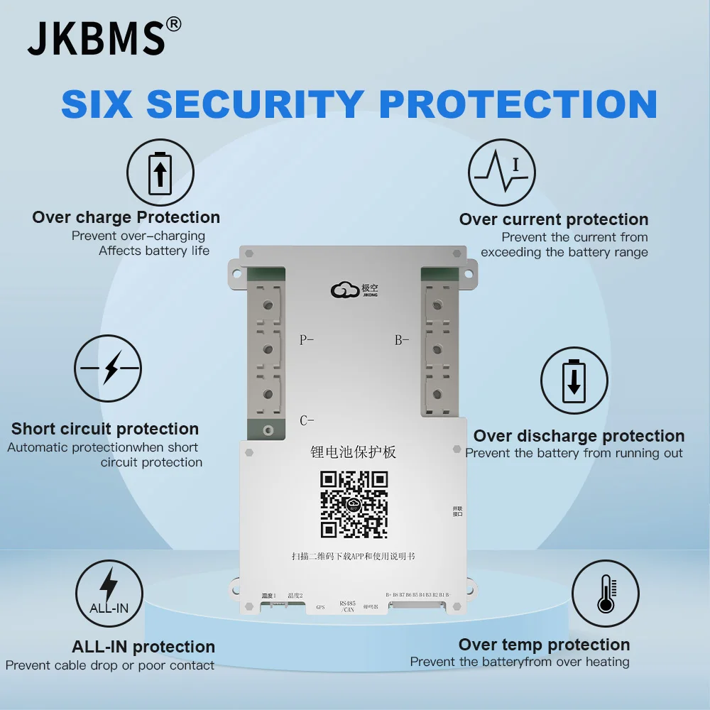 JKBMS 4S 8S 300A SAMRT BMS 4S 5S 6S 7S 8S 12V 24V WITH 2A ACTIVE BALANCE HEAT FUNCTION Li-ion/Lifepo4/LTO ON SALE