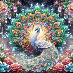 SDOYUNO Diy Diamond Painting Peacock Full Square Round Diamond Mosaic Flower Cross Stitch Diamond Art Animal Home Decoration