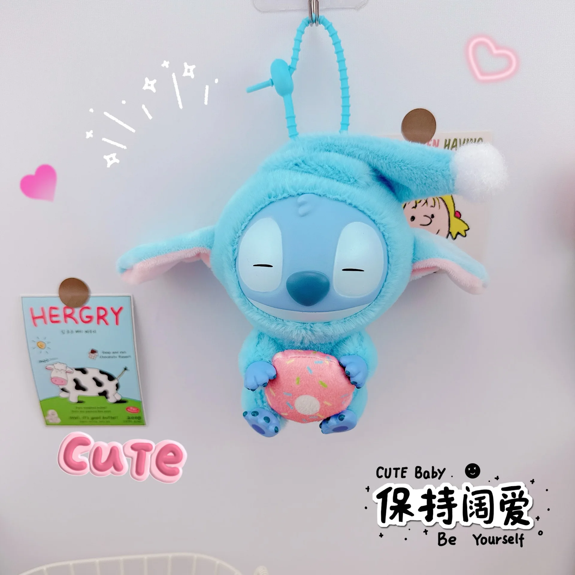 1pcs lovely keychain pendant again sleepy also want to eat doll schoolbag hanging keychain