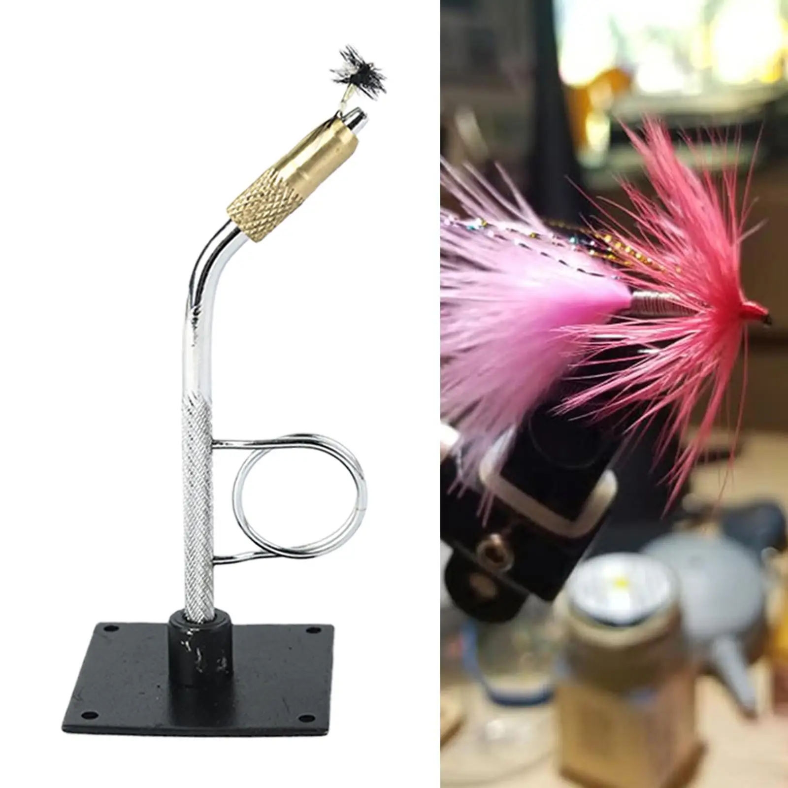 Portable Rotary Fly Tying Vise Aluminum Alloy Fishing Flies Tying Tool Table DIY Lure Making Teasers Fishing Accessory
