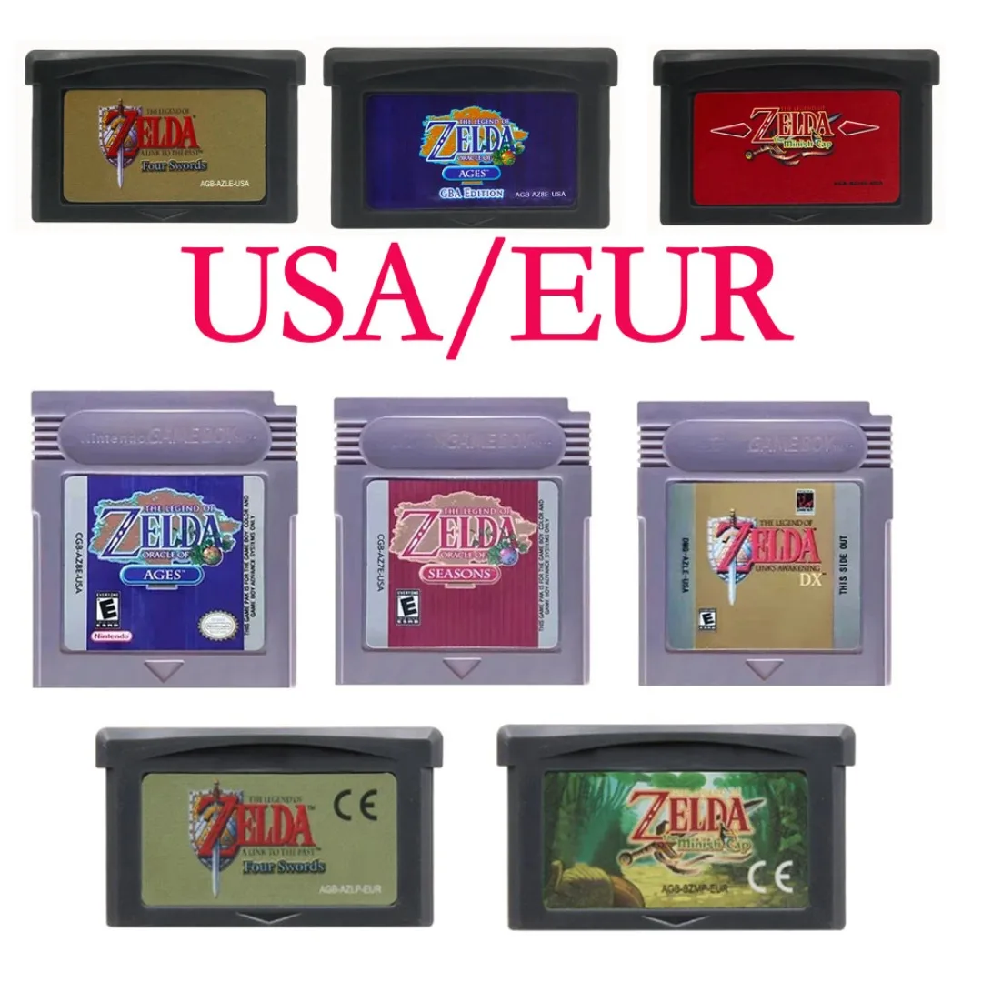 Batterie-Sparende Spielkassette Videospielkonsole Karte Zelda-Serie Links Awakening Oracle of Ages Seasons Hochwertig für GBC