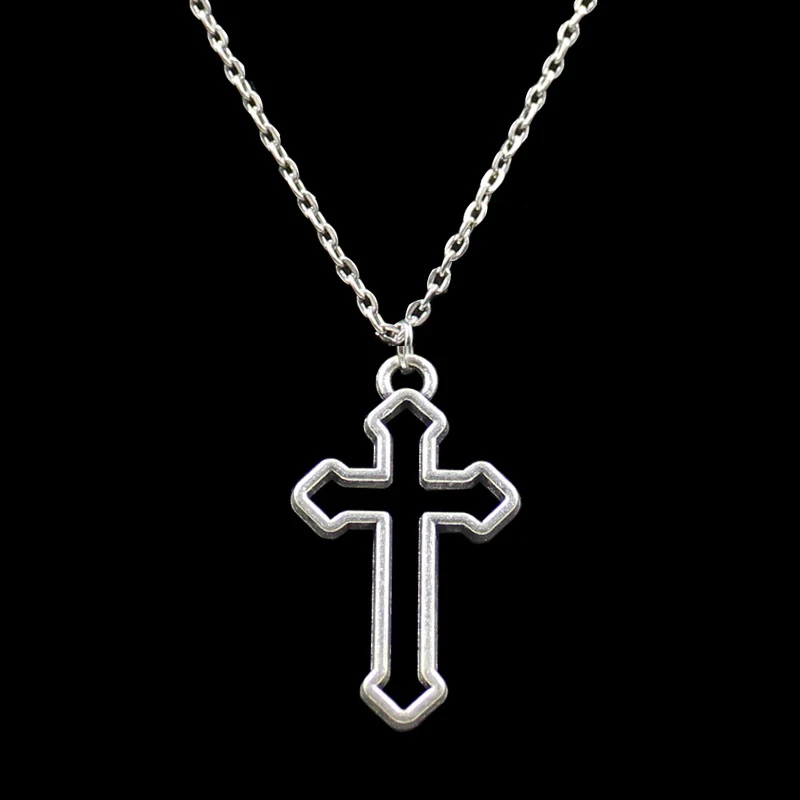 New Fashion Hollow Cross Pendants Round Cross Chain Short Long Mens Womens Silver Color Necklace Jewelry Gift