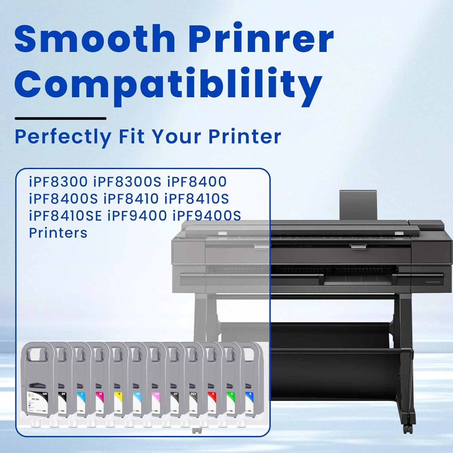700ML PFI-704 Ink Cartridge For Canon imagePROGRAF iPF8300 iPF8300S iPF8400 iPF8400S iPF8410 iPF8410S iPF8410SE iPF9400 iPF9400S