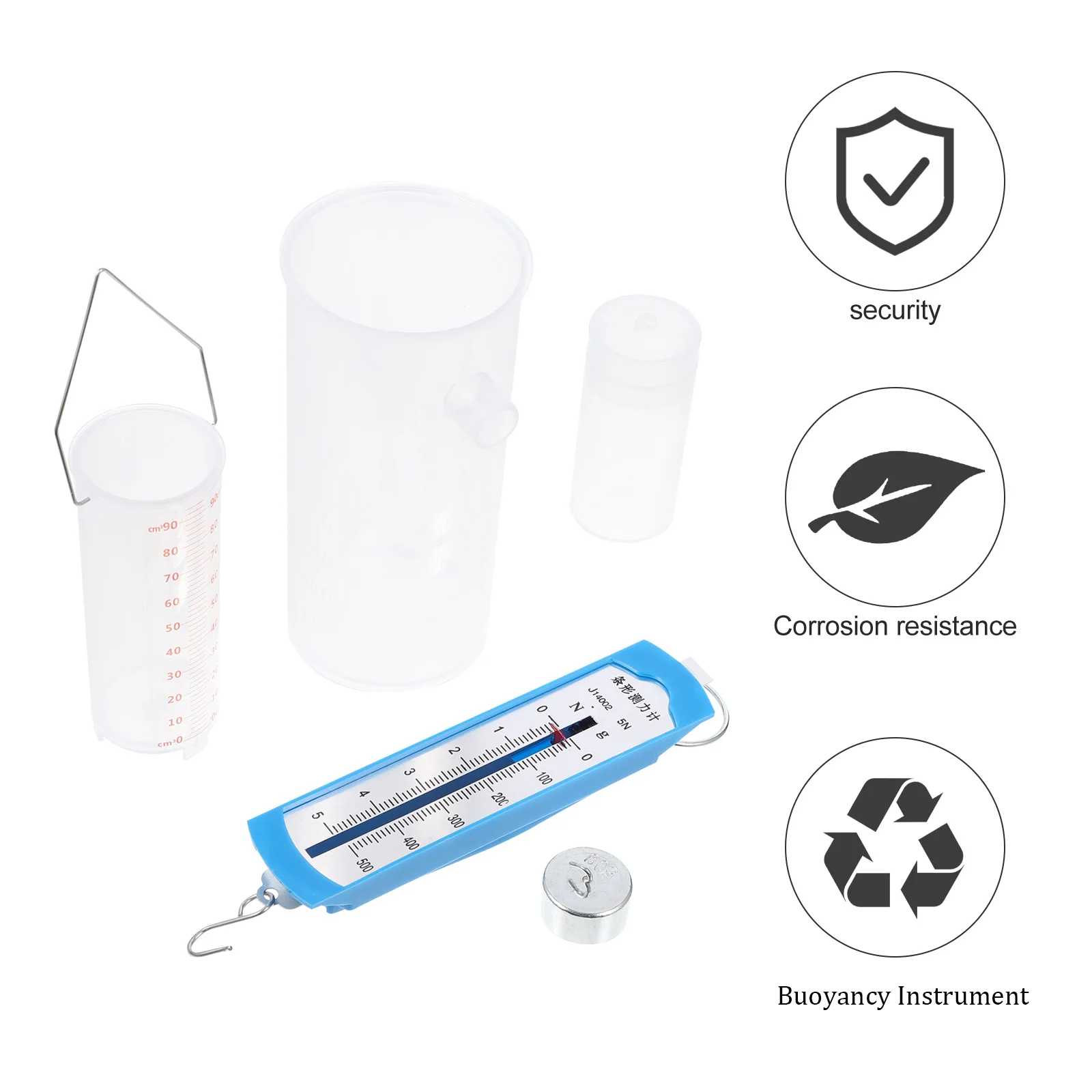 

1 Set Archimedes Principle Experimenter Buoyancy Instrument Transparent Overflow Cup Measuring Tube Plastic Bucket Cylindrical