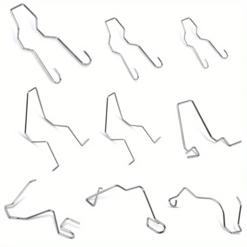 9pcs Car Lamp Bulb Clamp Metal Car Lamp Spring Clip Scratch Proof Anti Slip Easy Removal Installation Auto Repair Tool