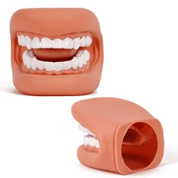 Dental Mouth Hand Puppet with Tongue Silicone 28 Teeth Model Toys Mouth Simulator for Speech Therapy Dentist Learning