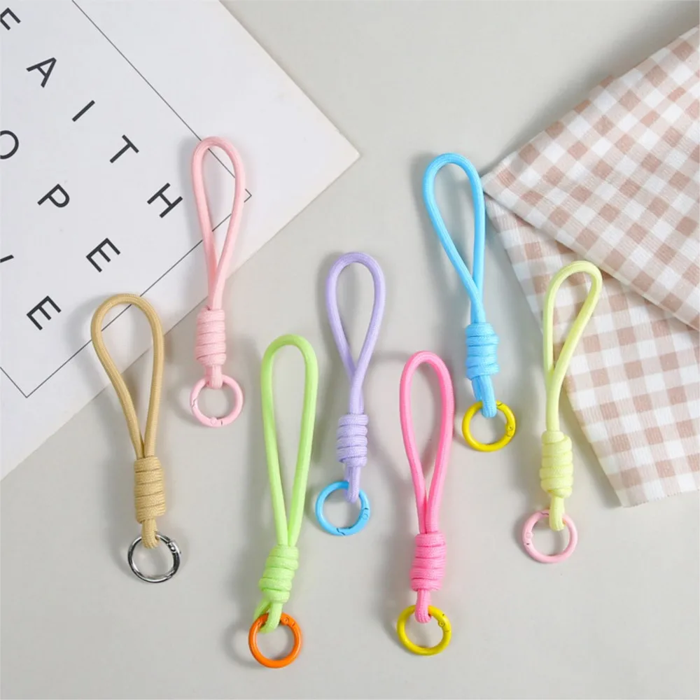 10 قطعة سويتي اللون الإبداعية المنسوجة المفاتيح للهاتف المحمول الحبل مكافحة خسر عقدة حبل حزام سيارة خاتم مفتاح اكسسوارات