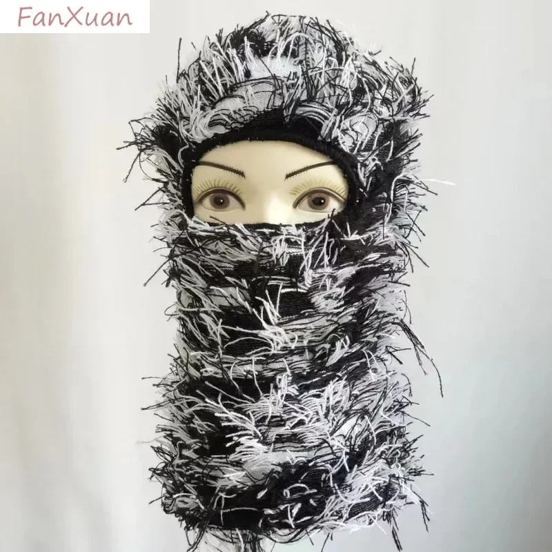الرجال بالاكلافا قبعة المتعثرة محبوك كامل الوجه قناع للتزلج للرجال النساء قبعة صغيرة Skullies الشتاء بونيه القبعات