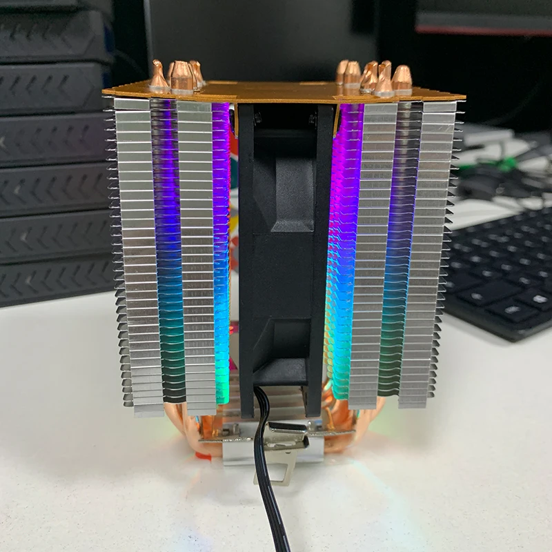 مروحة تبريد PWM CPU للكمبيوتر الشخصي ، 4Pin ، 6 أنابيب حرارية ، Intel LGA ، 7.5 ، من من من من نوع Intel LGA ، من من من من نوع Intel LGA ، من من من من من من من نوع AM3 ، AM4 ، AM5 #4