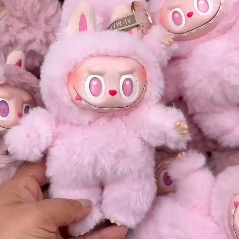 2025 Hot Replica Blind Box Monster Labubu Serie Roze Engel Zimomo Verandering Pop Hangend Leuke Desktop Ornament Speelgoed Verjaardagscadeautjes