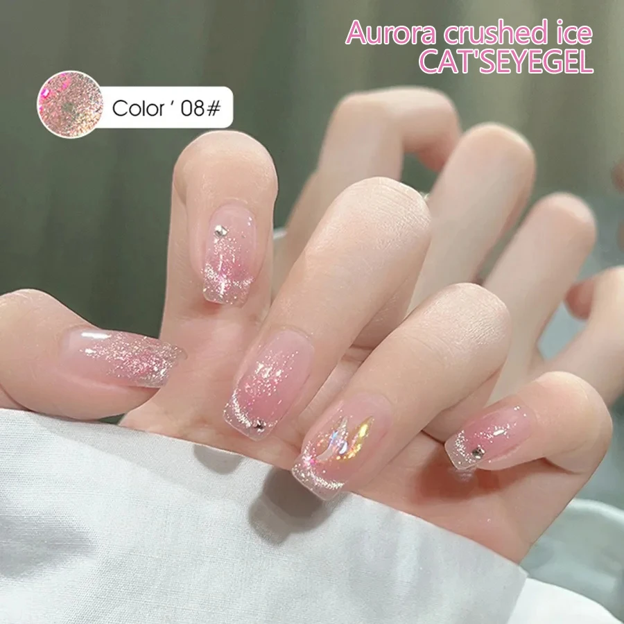 Vernis à ongles Gel magnétique réfléchissant chat de glace cassé, brillant, Semi-Permanent, à tremper, UV, pour Nail Art, DIY, pour filles, 10ml