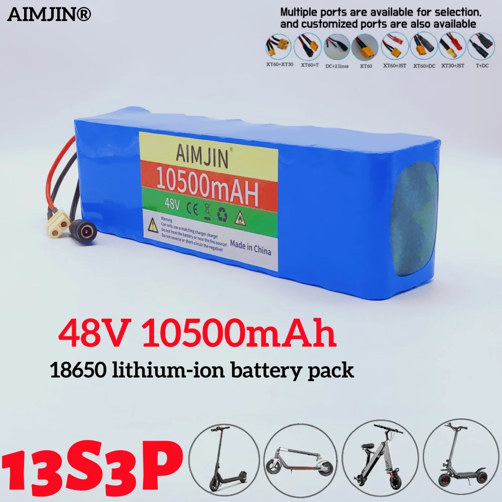 

13S3P 48V 10500mAh 10,5Ah 1000W литий-ионный аккумулятор с BMS