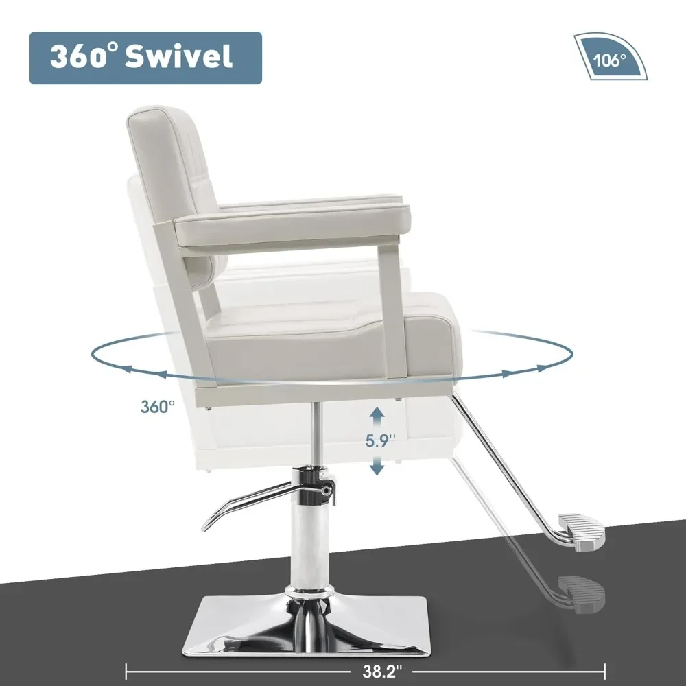 كرسي صالون تصفيف الشعر الكلاسيكي لمصفف الشعر، كرسي حلاق دوار بمضخة هيدروليكية، معدات سبا لصالونات التجميل والشامبو #3