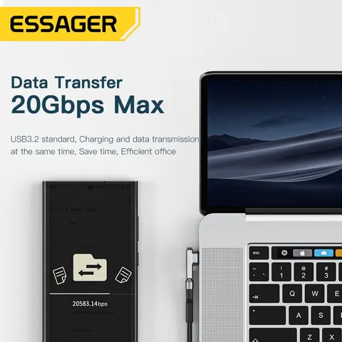 Адаптер Essager PD 100W USB C с магнитным разъемом для быстрой зарядки — детальный вид товара