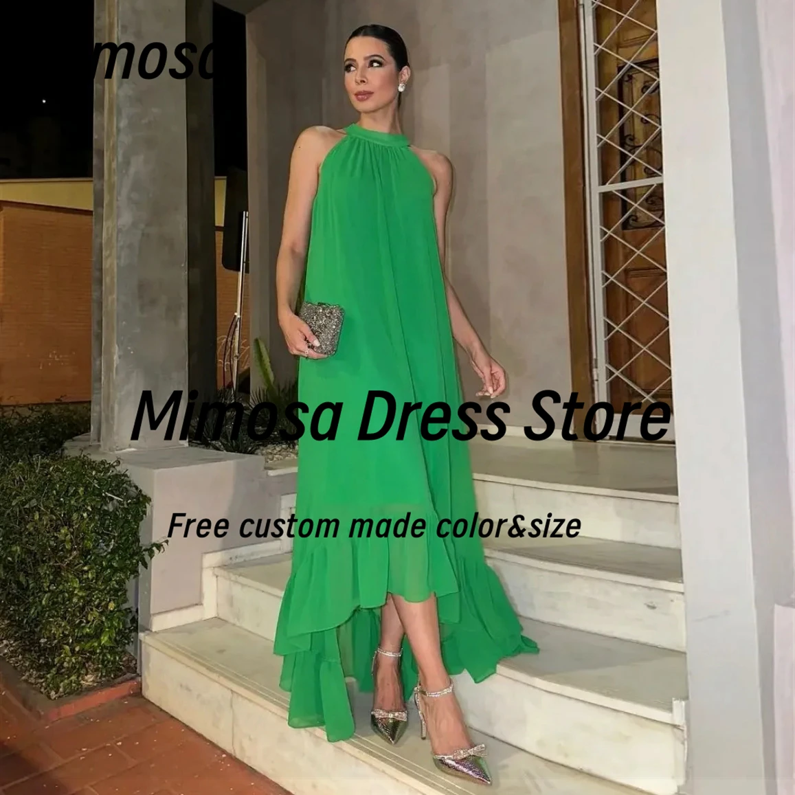

Mimosa High Low Prom Dresses Sleeveless Bespoke Occasion Dress Zipper Back Special Gowns for Evening Party Customized