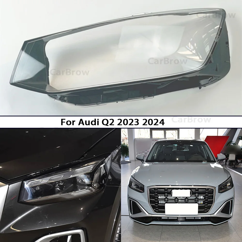 

Headlight Shell Lens For Audi Q2 2023 2024 Headlamps Transparent Lampshade Auto Front Light Housing