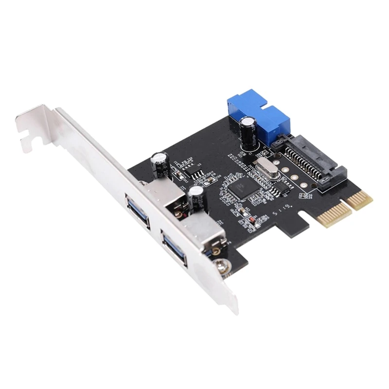 PCIE do 2 portów USB 3.0 karta rozszerzeń z przodu interfejs wtykowy 19/20 dla systemu Windows XP/7/8/8.1/10