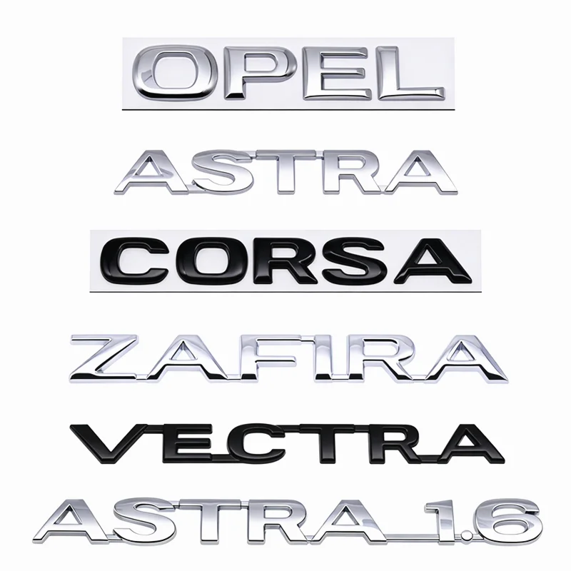 Autocollant 3D en métal pour Opel Corsa Astra Zafira Vectra, emblème pour carrosserie, aile, côté, coffre arrière, pare-chocs, badge, logo, décalcomanie, étiquette de lettrage