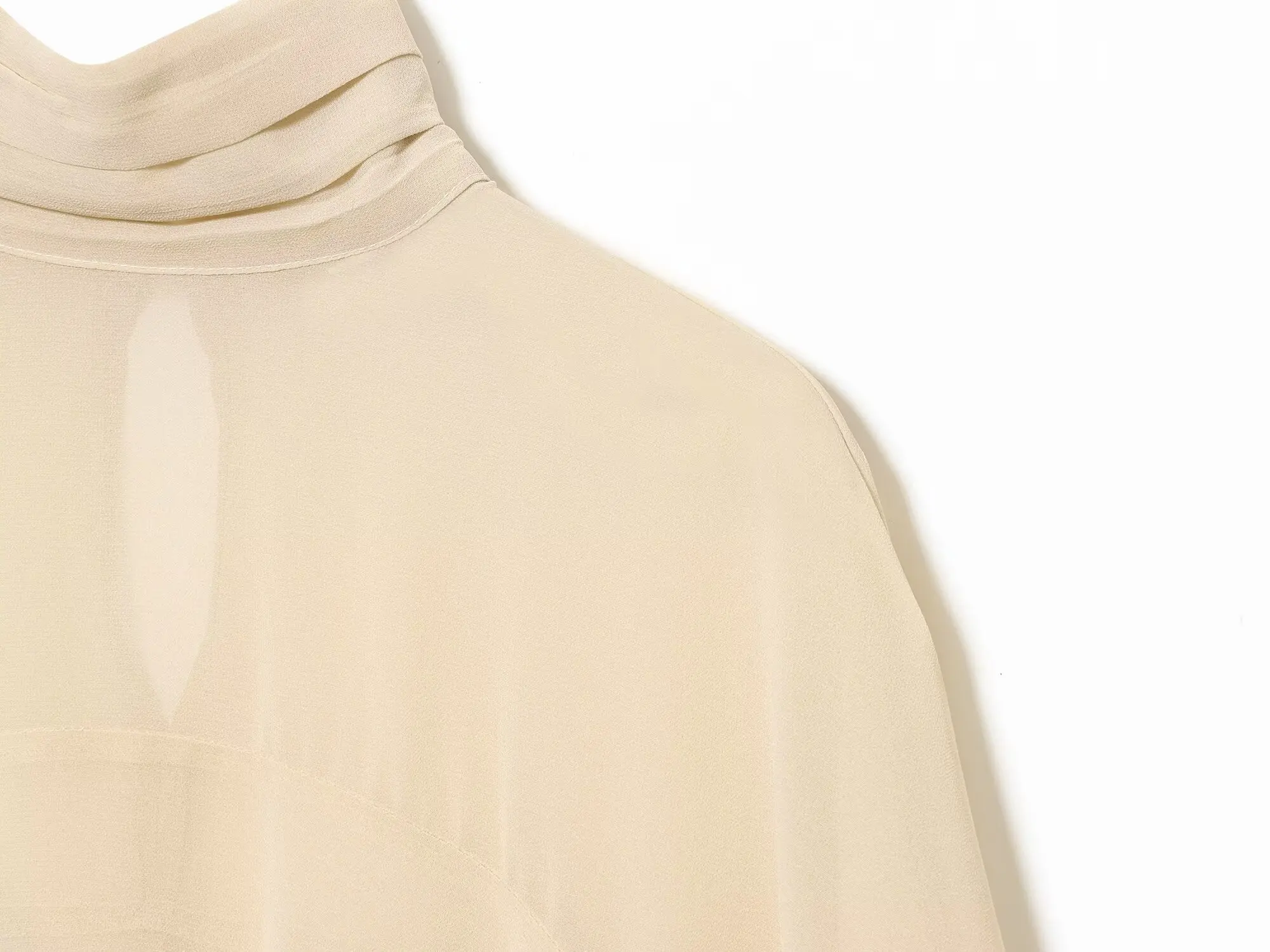 قميص BSAY غير متماثل ملابس نسائية موضة خريف 2025 جديد مطوي وياقة واقفة فضفاضة بأكمام طويلة ملابس علوية أنيقة للسيدات