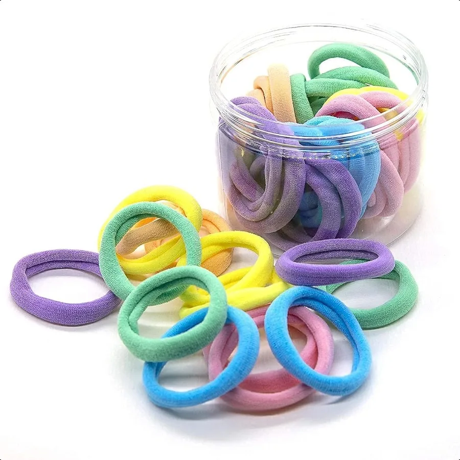 

48PCS Seaml Hair Ties aron Rainbow Colorful High Elastic Ponytail Holders Hair Bands for Women Girls Teens Thick Hair Thin Hair